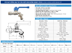 Vòi Gạt Tay Dài Hợp Kim Nhôm Dismy PN10 Đồng Mạ / Long Handle Wiper B