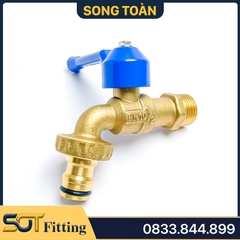 Vòi Gạt Đồng Tay Nhựa Dài Dismy PN10 / Long Handle Wiper Brass Tap