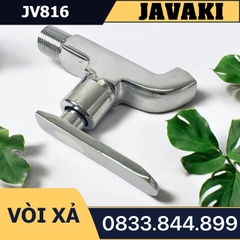 Vòi Hồ JV816 Xả Nước Thân Vuông Đồng Mạ Crom Tay Bằng Khóa Gạt - Thương Hiệu Javaki