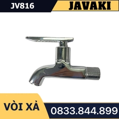Vòi Hồ JV816 Xả Nước Thân Vuông Đồng Mạ Crom Tay Bằng Khóa Gạt - Thương Hiệu Javaki