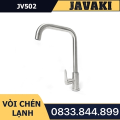 Vòi Rửa Chén Bát JV502 Cổ Ngỗng Dùng Nước Lạnh JAVAKI | SUS 304 Nhám Mờ