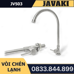 Vòi Rửa Chén Bát JV503 Cổ 18 Dùng Nước Lạnh JAVAKI | SUS 304 Cao Cấp Nhám Mờ