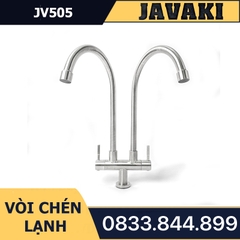 Vòi Rửa Chén Bát JV505 Chia 2 Vòi Dùng Nước Lạnh JAVAKI | SUS 304 Cao Cấp Nhám Mờ