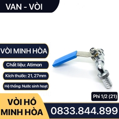 Vòi Xả Nước Minh Hòa, Vòi Vườn Tura Minh Hòa Xả Nước Ren Ngoài 21 27 - Chất Liệu Hợp Kim