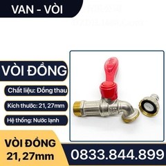 Vòi Hồ Đồng, Vòi Đồng Thau Tay Gạt Đồng Thau Ren 21, 27, Vòi Hồ Máy Giặt