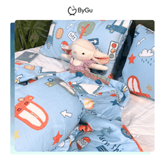 Mền/ chăn chần và gối Lụa Tencel ByGu cho bé - 018
