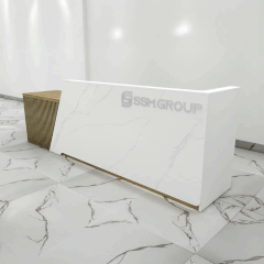 Quầy lễ tân QLTS012 - 3m2 Gỗ MDF phủ Melamine cao cấp