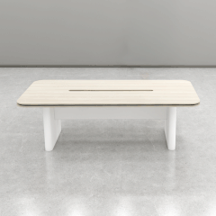 Bàn họp BH038 – Gỗ MFC phủ melamin màu trắng vàng vân gỗ 2m4 | Nội Thất giá tốt 2K