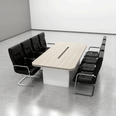 Bàn họp BH038 – Gỗ MFC phủ melamin màu trắng vàng vân gỗ 2m4 | Nội Thất giá tốt 2K