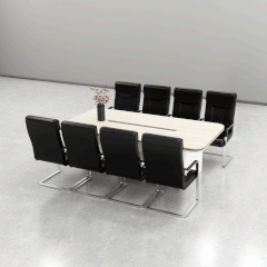 Bàn họp BH038 – Gỗ MFC phủ melamin màu trắng vàng vân gỗ 2m4 | Nội Thất giá tốt 2K