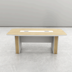 Bàn họp BH039 – Gỗ MFC phủ melamin màu trắng vân gỗ 2m | Nội Thất giá tốt 2K