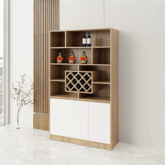 Tủ rượu TR002 - Gỗ mfc phủ melamin màu vàng 388 + trắng  | Nội Thất giá tốt 2K