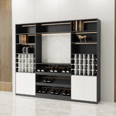 Tủ rượu TR001 - Gỗ mfc phủ melamin màu chì + trắng | Nội Thất giá tốt 2K