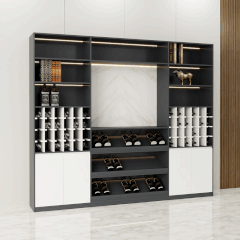 Tủ rượu TR001 - Gỗ mfc phủ melamin màu chì + trắng | Nội Thất giá tốt 2K