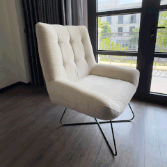 Ghế Sofa Đơn SFD002 - Ghế Thư Giãn Màu Kem Be Sáng Bọc Nỉ cao cấp