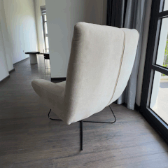 Ghế Sofa Đơn SFD002 - Ghế Thư Giãn Màu Kem Be Sáng Bọc Nỉ cao cấp