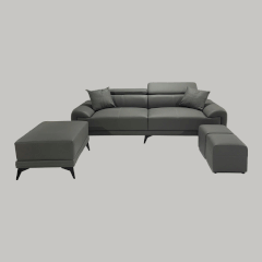 Sofa Da Cleo SF038 – Bộ sofa màu ghi đậm | Nội Thất giá tốt 2K