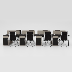 Cụm bàn làm việc 8 người BNVG008 - Gỗ MFC phủ melamin vân gỗ đen 025 | Nội Thất giá tốt 2K