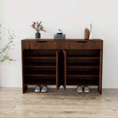 Tủ giày 4 cánh TGS013 - Gỗ mfc phủ melamin màu nâu vân gỗ | Nội Thất giá tốt 2K