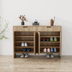 Tủ giày 4 cánh TGS013 - Gỗ mfc phủ melamin màu vân gỗ vàng | Nội Thất giá tốt 2K