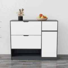 Tủ giày TGS014  - 2 Lật 1 cánh 1 ngăn kéo màu xám trắng | Nội Thất giá tốt 2K
