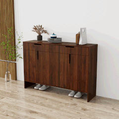 Tủ giày 4 cánh TGS013 - Gỗ mfc phủ melamin màu nâu vân gỗ | Nội Thất giá tốt 2K