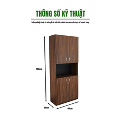 Tủ Pantry 005 Cao 200cm Nội Thất 2K – Tủ Đứng Có Khoang Lò Vi Sóng