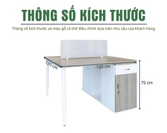 Cụm bàn làm việc 2 người  BNVG009