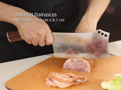 Dao thép Damascus  iMat, lưỡi bằng thép không gỉ 9Cr18, cán gỗ cẩm lai tự nhiên