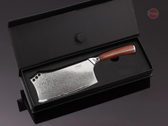 Dao thép Damascus  iMat, lưỡi bằng thép không gỉ 9Cr18, cán gỗ cẩm lai tự nhiên
