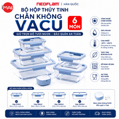 Bộ hộp thủy tinh chân không Neoflam VACU 6 món có bơm hút chân không  kèm theo