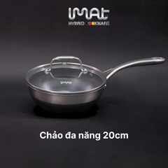Chảo đa năng iMat Hybrid 20cm, tráng gốm đen