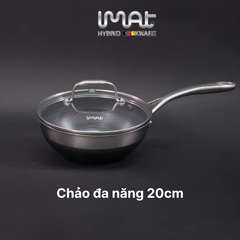 Chảo đa năng iMat Hybrid 20cm, tráng gốm đen
