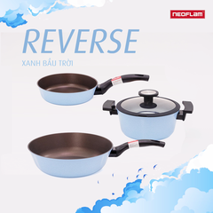 Bộ 3 nồi, chảo chống dính bếp từ hiệu Neoflam Reverse màu xanh dương