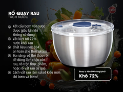 Rổ Quay Vắt Rau iMat – Tách Nước Nhanh, Dễ Dùng, Chất Liệu Inox 304, Nhựa PP Cao Cấp