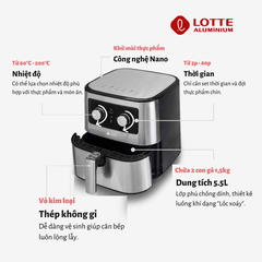 Nồi chiên không dầu Lotte Hàn Quốc