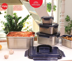 Bộ 5 hộp inox iMAT dùng được trong lò vi sóng