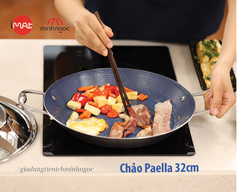 Chảo Paella 32 iMat Hybrid, có vung (lòng xanh)