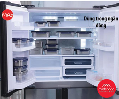 Bộ 4 hộp inox iMat Cao thân bằng inox 304, 20ml, 800ml, 1600ml, 3200ml