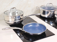 Bộ 5 nồi chảo iMat Hybrid Blackcube, phủ chống dính gốm Ceramic lòng xanh