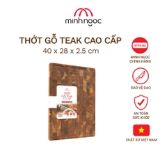 Thớt gỗ Teak cao cấp Minh Ngọc kháng khuẩn tự nhiên, an toàn, bền đẹp, cỡ trung 35x25x2.5cm