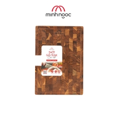 Thớt gỗ Teak cao cấp Minh Ngọc kháng khuẩn tự nhiên, an toàn, bền đẹp, cỡ trung 35x25x2.5cm