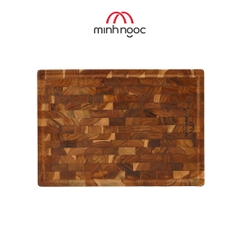 Thớt gỗ Teak cao cấp Minh Ngọc kháng khuẩn tự nhiên, an toàn, bền đẹp, cỡ trung 35x25x2.5cm