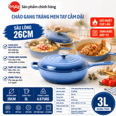 Chảo Gang Imat Tráng Men Sứ Enamel 26CM