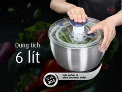Rổ Quay Vắt Rau iMat – Tách Nước Nhanh, Dễ Dùng, Chất Liệu Inox 304, Nhựa PP Cao Cấp