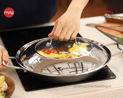 Chảo Paella 32 iMat Hybrid, có vung (lòng xanh)