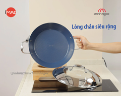 Chảo Paella 32 iMat Hybrid, có vung (lòng xanh)