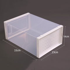 Bộ 4 hộp nhựa đựng giày trong suốt/xám