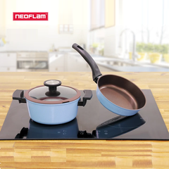 Bộ đôi nồi chảo chống dính bếp từ Neoflam Reverse 20cm màu xanh dương