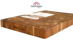 Thớt chặt gỗ Teak cao cấp Minh Ngọc kháng khuẩn tự nhiên, an toàn, bền đẹp, cỡ trung 35x25x3.8cm